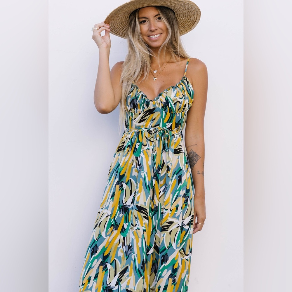 Colorful Strappy Maxi Dress